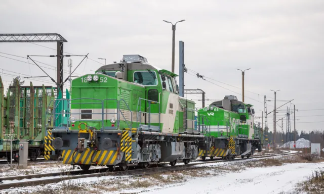 Dr14-1852 и Dr14-1864. Финляндия, Южная Карелия, станция Лауритсала. Автор: Bremze. Дата: 20 ноября 2023 г.